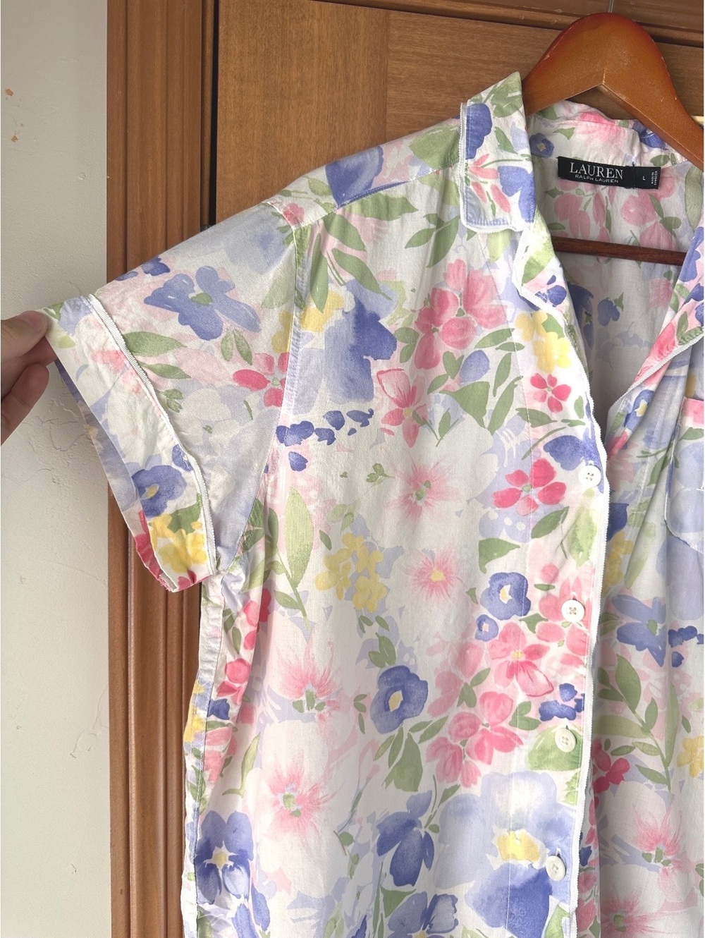 Lauren Ralph Lauren Black Label Short 2-Piece Pajama Set Floral Women’s Large - Picture 3 of 15